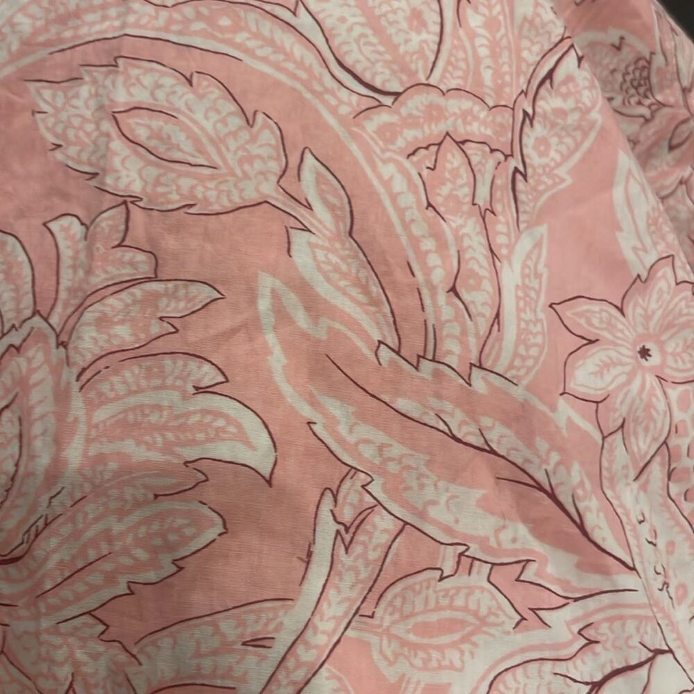 Talbots petite small pink floral sleeveless ruffle neck - Picture 7 of 7